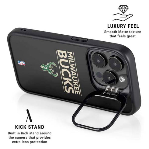NBA Milwaukee Bucks Standard - Black iPhone 16 Pro Kickstand Case